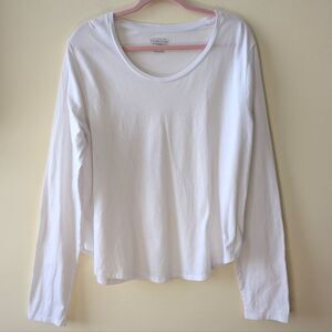 Pendleton Plus Size Long Sleeve White Scoop Neck Tee XXL